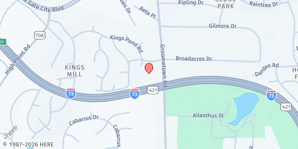 Map showing Lutheran Church of Our Father at 3304 Groometown Rd, Greensboro, NC