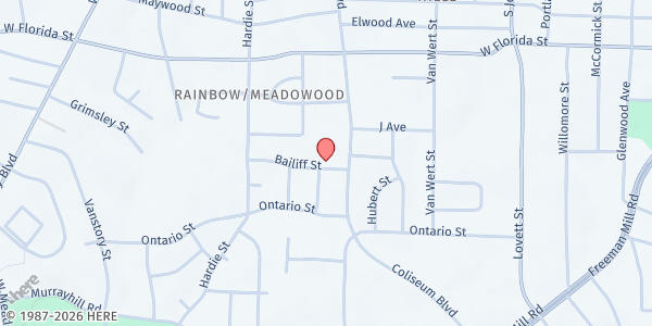 Map showing Manna House of Coliseum Blvd. at 1906 Bailiff St, Greensboro, NC