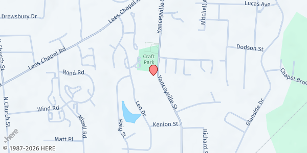 Map showing One Harvest Food Ministries at The Grove at 3827 Yanceyville Street, Greensboro, NC