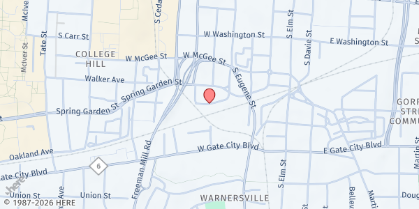 Map showing One Step Further - Greensboro at 623 Eugene Crt., Greensboro, NC