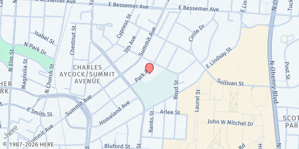 Map showing Room at the Inn of the Carolinas at 736 Park Ave., Greensboro, NC