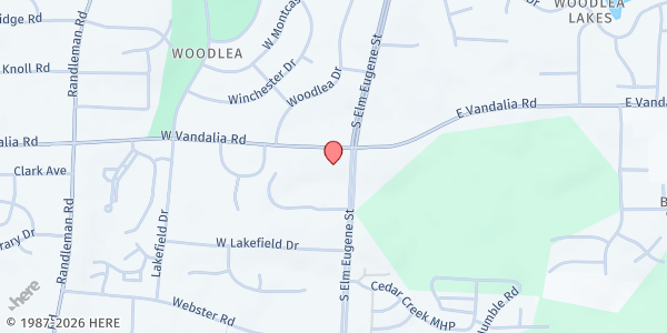 Map showing Vandalia Presbyterian Church at 101 W. Vandalia Rd., Greensboro, NC