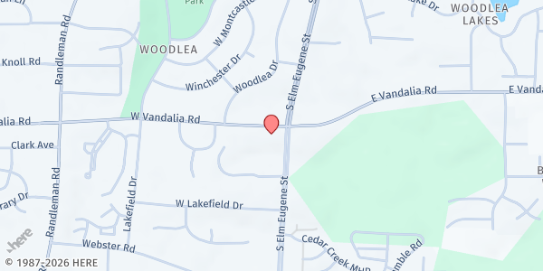 Map showing Vandalia Presbyterian Church at 101 W Vandalia Road, Greensboro, NC