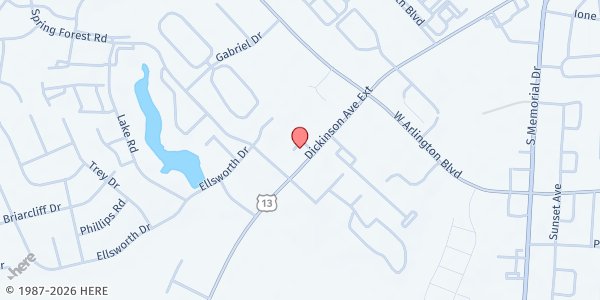 Map showing Catholic Charities- Tar River at 1746 Union St., Greenville, NC