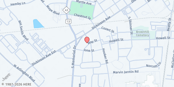 Map showing Joseph Provisions at 2202 May Street, Greenville, NC