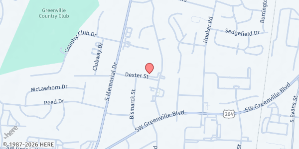 Map showing Last Days Tabernacle at 504 C Dexter St., Greenville, NC