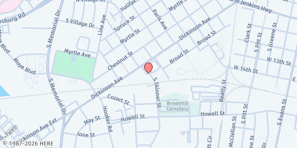 Map showing Project Anna Inc - Greenville at 120 S. Skinner St., Greenville, NC