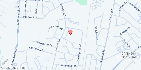 Map showing Senior Home Care Services Inc - Greenville at 1001 Hooker Road, Greenville, NC