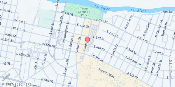 Map showing St. Paul's Episcopal Church at 401 E. 4th St., Greenville, NC