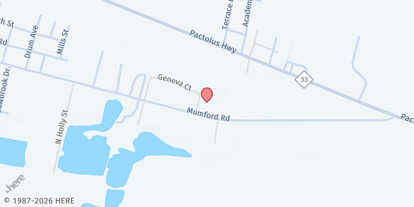 Map showing St. Peter's Development Center at 1295 E. Mumford Rd., Greenville, NC