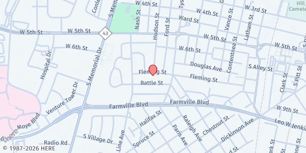 Map showing Staton Mill Road Community at 1251 Fleming Street, Greenville, NC