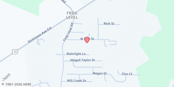 Map showing Unveiling Glory In Worship Ministries, Inc at 873 W. Star St., Greenville, NC