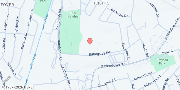 Map showing Mecklenburg County-SNAP Assistance (Billingsley Rd.) at 301 Billingsley Road, Grier Heights, NC
