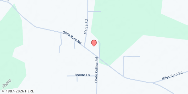 Map showing Bogue Community Citizens Association at 1091 Giles Byrd Rd., Hallsboro, NC
