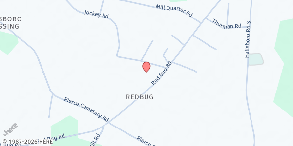 Map showing Bogue Community Citizens Association at 1036 Jockey Rd., Hallsboro, NC