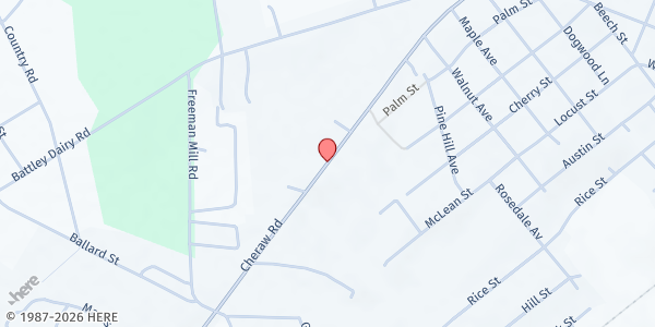 Map showing Helping Hands of Hamlet at 615 Cheraw Rd., Hamlet, NC