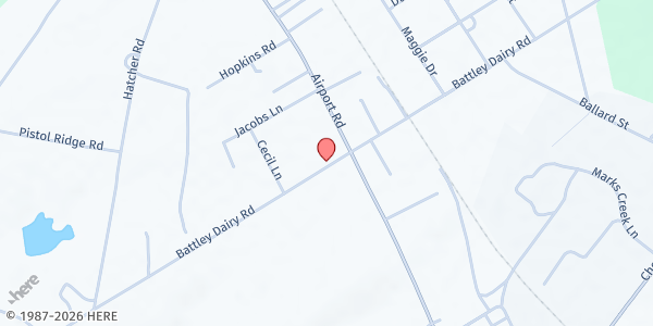 Map showing Outreach for Jesus at 440 Battley Dairy Rd., Hamlet, NC