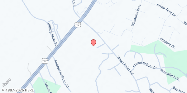 Map showing Blakes Chapel The Masters Table Food Pantry at 88 Blake's Chapel Rd., Hampstead, NC