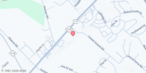Map showing Christian Community Caring Center at 15200 US Hwy.17, Hampstead, NC