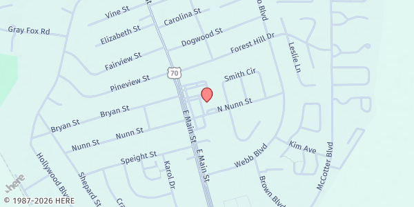 Map showing Havelock Cherry Point Ministerial Association - Outreach Ministries at 925 East Main Street, Havelock, NC