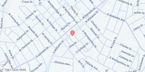 Map showing ACTS of Vance County - Henderson at 201 S. William St., Henderson, NC