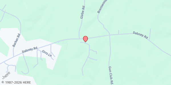 Map showing Big Ruin Creek Baptist at 16 Big Ruin Creek Ln., Henderson, NC