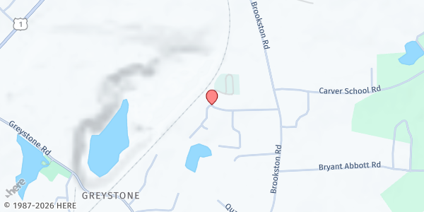 Map showing Brookston Baptist Church at 242 Baptist Church Rd., Henderson, NC