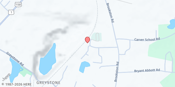 Map showing Brookston Baptist Church at 242 Baptist Church Road, Henderson, NC