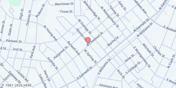 Map showing Holy Faith Temple - C.F.A.P at 506 S. Chestnut Street, Henderson, NC