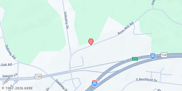 Map showing Salvation Army-Henderson at 2292 Ross Mill Rd., Henderson, NC