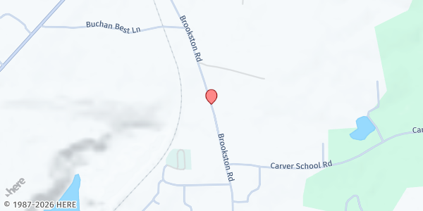 Map showing Young Memorial United Holy Church at 1379 Brookston Rd., Henderson, NC