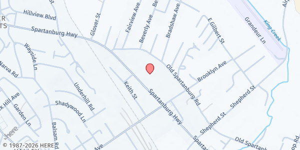 Map showing Henderson County Department of Social Services at 1200 Spartanburg Highway, Hendersonville, NC