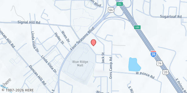 Map showing Interfaith Assistance Ministry at 310 Freeman St., Hendersonville, NC