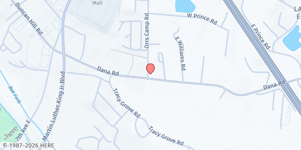 Map showing Palabra De Vida Food Pantry at 301 Dana Rd., Hendersonville, NC