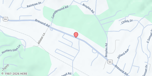 Map showing Pan de Vida at 3580 Brevard Rd., Hendersonville, NC