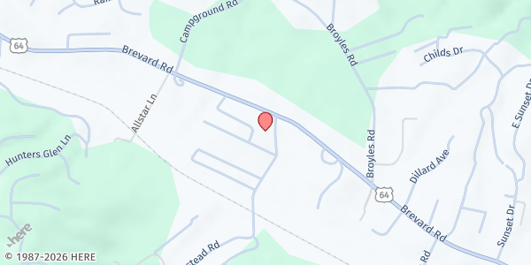 Map showing Pan De Vida at 3580 Brevard Road, Hendersonville, NC