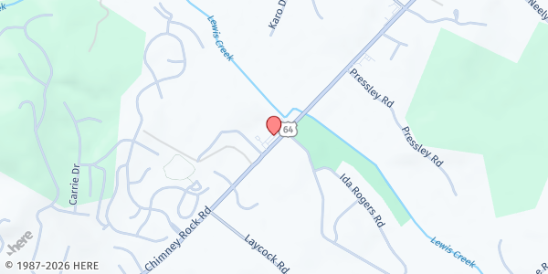 Map showing St. Paul's Episcopal Church Food Program at 3685 Chimney Rock Rd, Hendersonville, NC