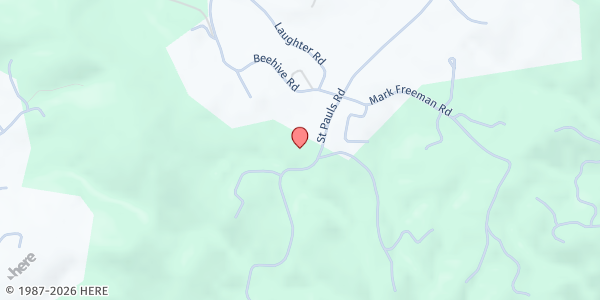 Map showing St. Paul's Episcopal Church Food Program at 1659 Saint Pauls Rd., Hendersonville, NC