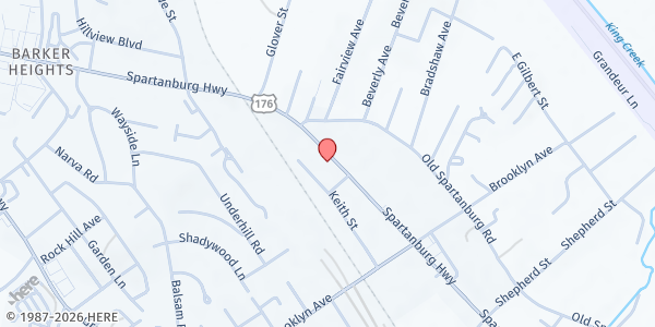 Map showing The Storehouse at 1049 Spartanburg Hwy, Hendersonville, NC