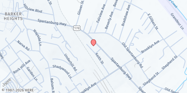 Map showing The Storehouse at 1049 Spartanburg Highway, Hendersonville, NC