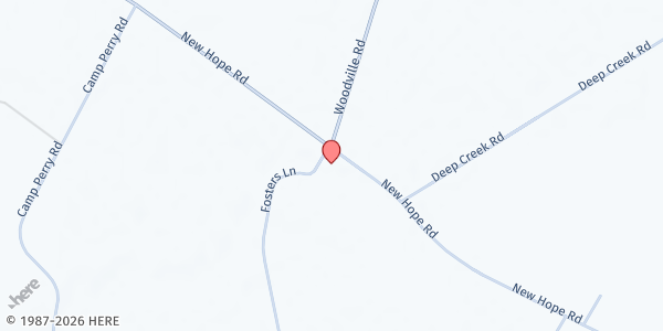 Map showing New Hope UMC at 2098 New Hope Rd., Hertford, NC