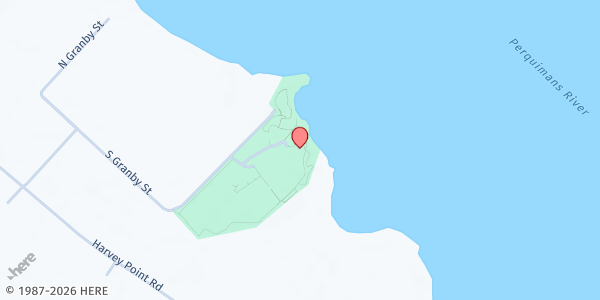 Map showing Perquimans County Recreation Center at 310 Granby St., Hertford, NC