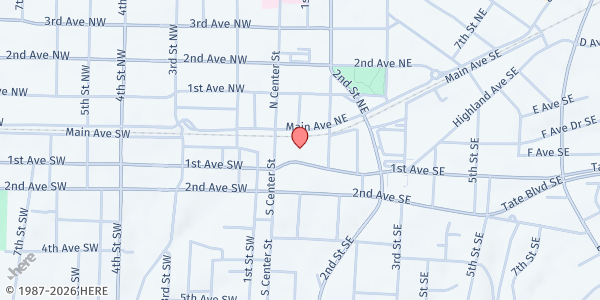 Map showing Cooperative Christian Ministry at 31 1st Ave. SE., Hickory, NC