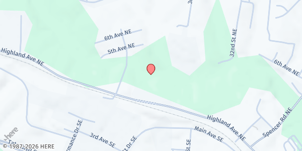 Map showing Family Care Center of Catawba Valley at 2875 Highland Ave NE, Hickory, NC