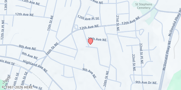 Map showing Hickory SDA at 1070 18th Street Drive Northeast, Hickory, NC