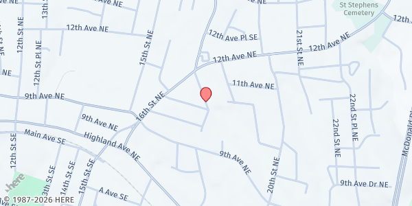 Map showing Hickory SDA Spanish Church at 1090 18th St Dr NE, Hickory, NC