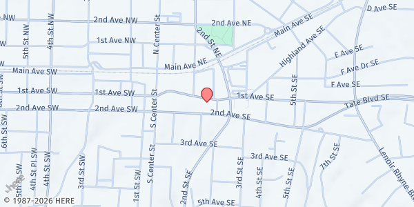 Map showing Hickory Soup Kitchen at 110 2nd St Pl SE, Hickory, NC