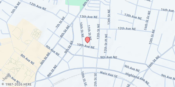 Map showing Mihut Romanian at 1017 10th Ave NE, Hickory, NC