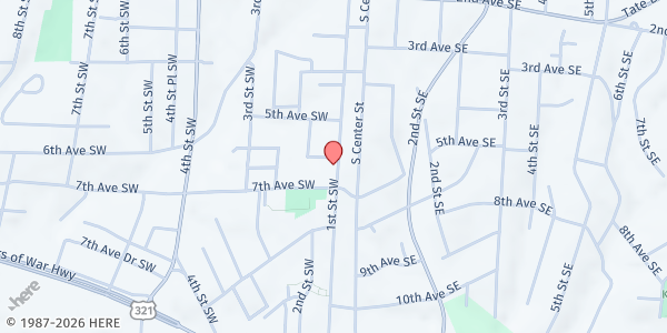 Map showing Mt Pisgah AME Church at 618 1st Street Southwest, Hickory, NC