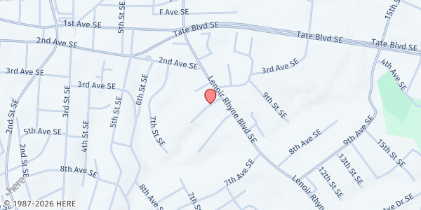 Map showing Salvation Army Hickory Soup Kitchen at 780 3rd Ave Pl SE, Hickory, NC